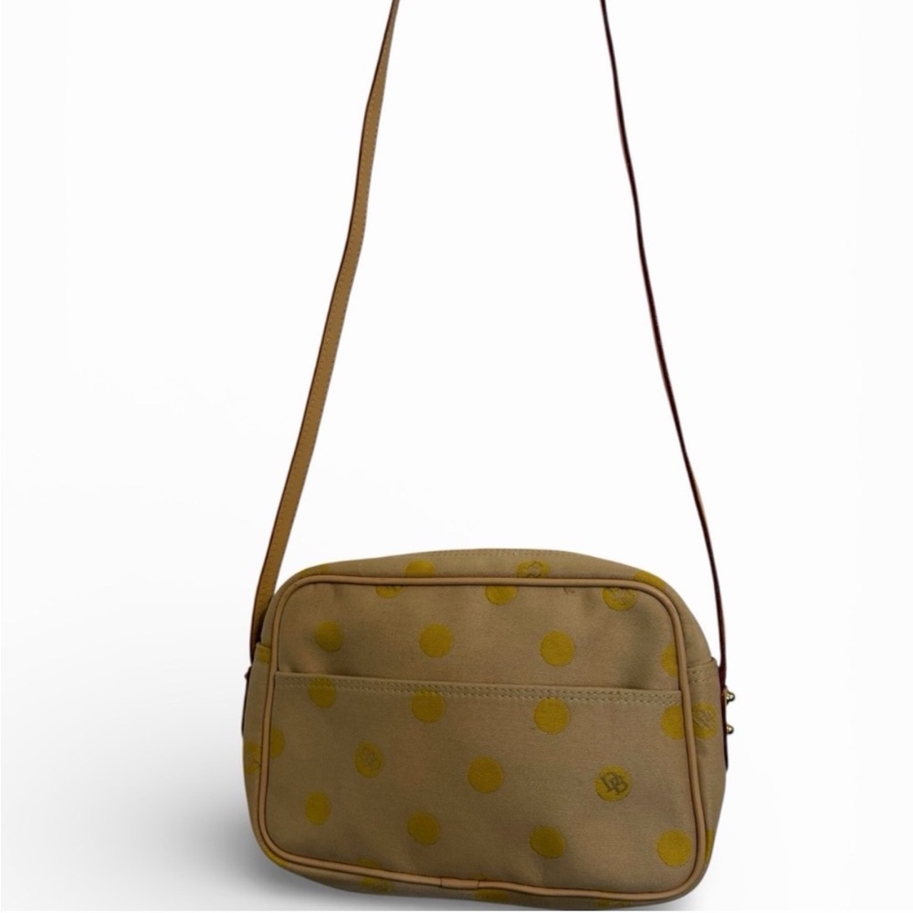 Dooney & Bourke Tan Y2K Vintage Crossbody Bag with Yellow Polka Dots - Picture 2 of 7